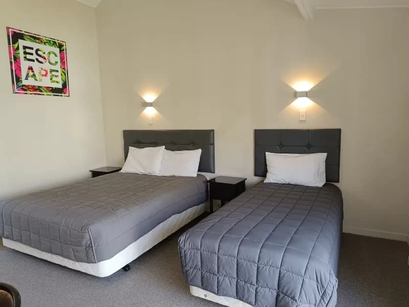 Twin studio room with garden escape feel at The Furlong Motel, South Taranaki